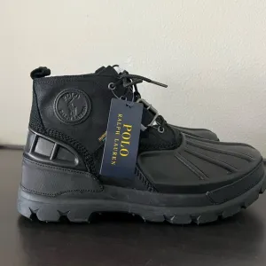 Polo Ralph Lauren Men's Oslo Low WP Lug Sole Black Boots Size 14 New No Box