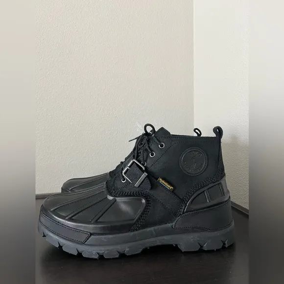 Polo Ralph Lauren Men's Oslo Low WP Lug Sole Black Boots Size 14 New No Box