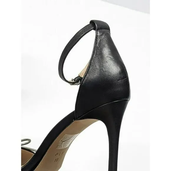 Pour La Victoire Women's Elanna Black Leather Heel Size 10 M (MSRP $225)