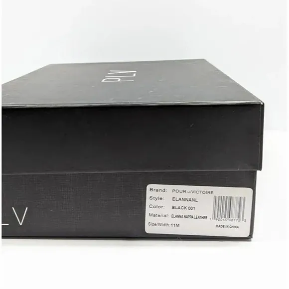 Pour La Victoire Women's Elanna Black Leather Heel Size 11 M (MSRP $225)