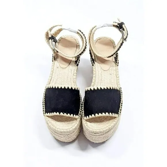 Pour La Victoire Women's Ria Suede &amp; Raffia Platform Sandals Size 9.5 MSRP $245