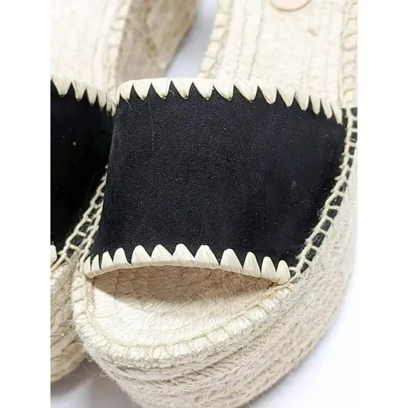 Pour La Victoire Women's Ria Suede &amp; Raffia Platform Sandals Size 9.5 MSRP $245