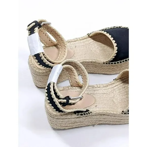 Pour La Victoire Women's Ria Suede &amp; Raffia Platform Sandals Size 9.5 MSRP $245