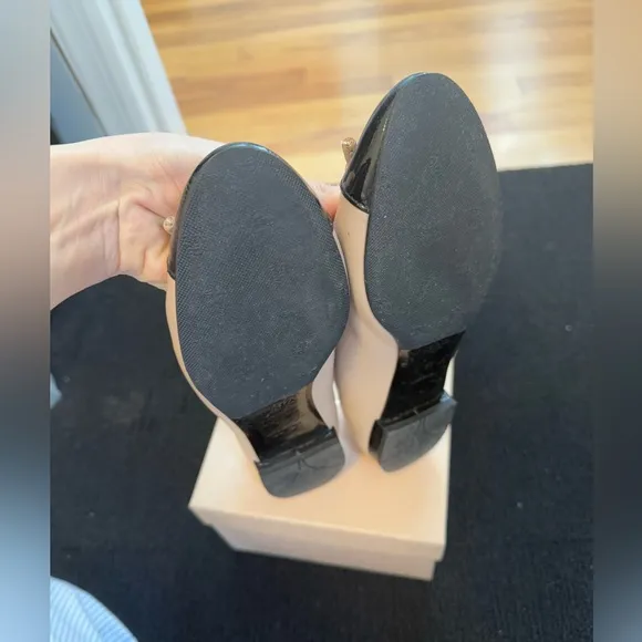 Prada Ballet Flats - Black/Beige - 100% Leather Size 7