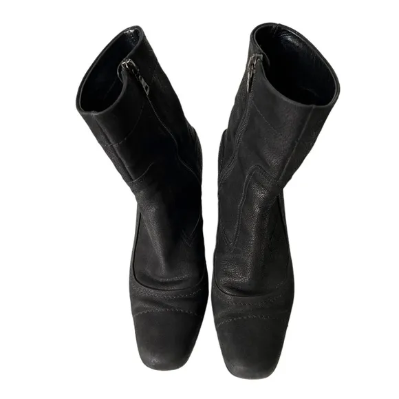 Prada Black Kitten Heel Boots Vintage Y2K 36