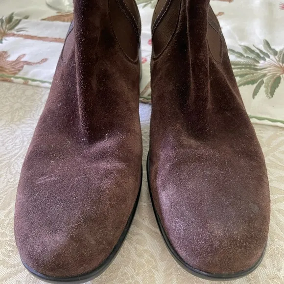 Prada brown suede ankle boots