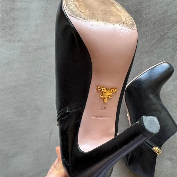 PRADA Calzature Donna Leather Heel Ankle Boot