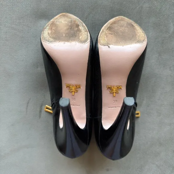 PRADA Calzature Donna Leather Heel Ankle Boot