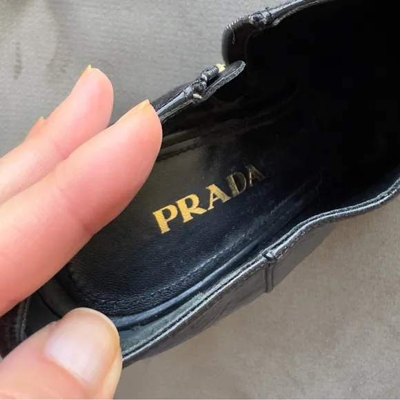 PRADA Calzature Donna Leather Heel Ankle Boot