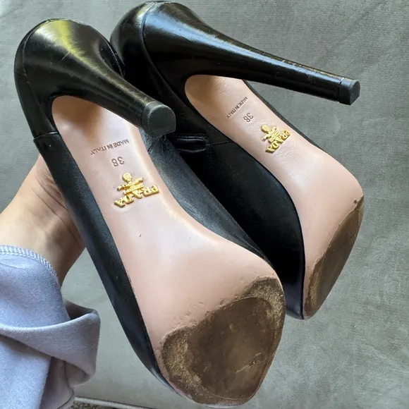 PRADA Calzature Donna Leather Heel Ankle Boot