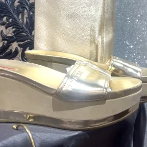 Prada Gold Platform Sandals size 39