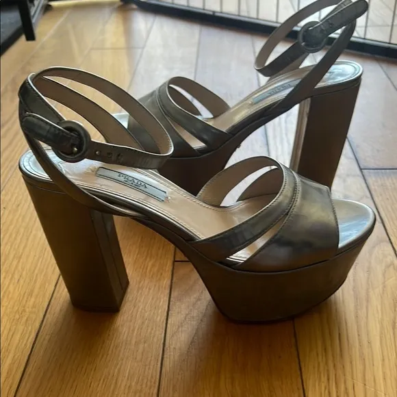 Prada Silver Women's Platform Sandals