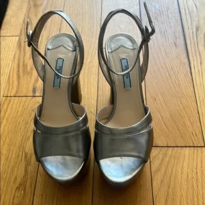 Prada Silver Women's Platform Sandals