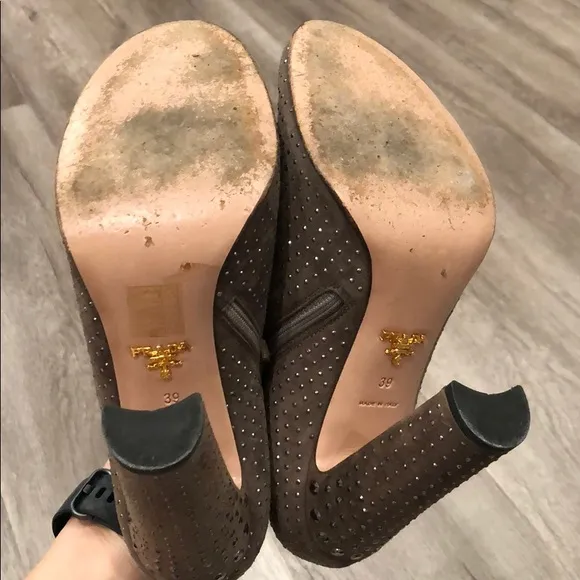 Prada Studded Ankle Boots