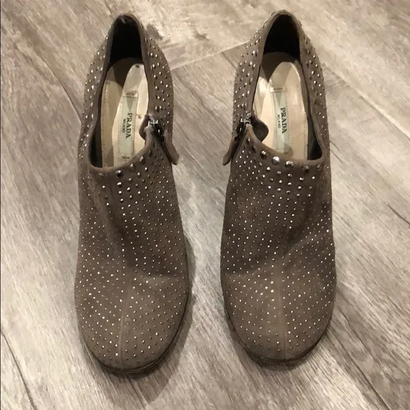 Prada Studded Ankle Boots