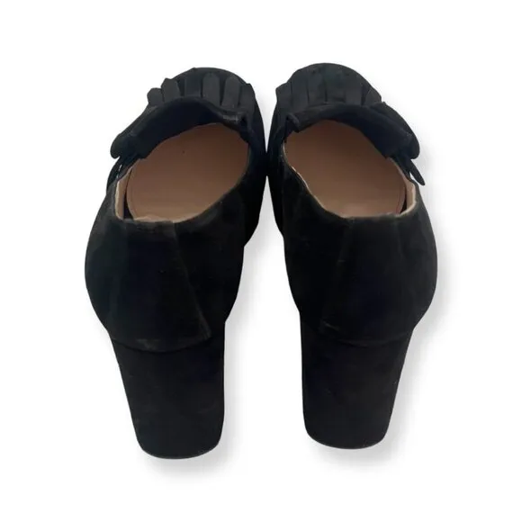 Prada Suede fringe block heels shoes size 38.5