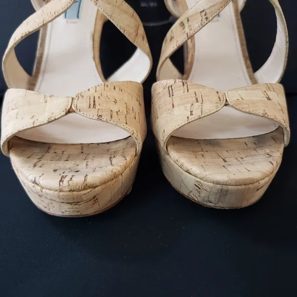 PRADA Tan Cork Stiletto Heel sz 8 US Euro 38