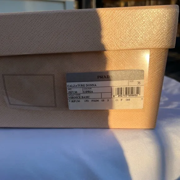 Prada Vernice Basic Nude Peep toe heels size 36