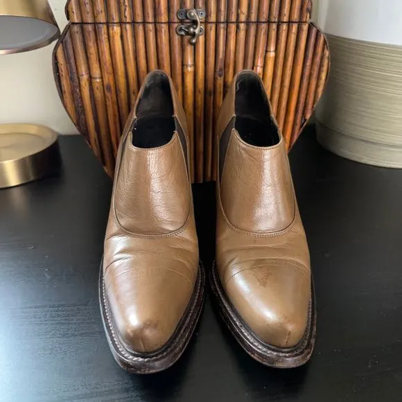 PRADA Vintage Kitten Heel Low Boots Brown Leather Y2K