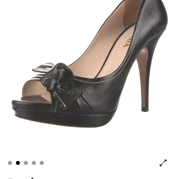 Prada Women's Black Peep-Toe Heels