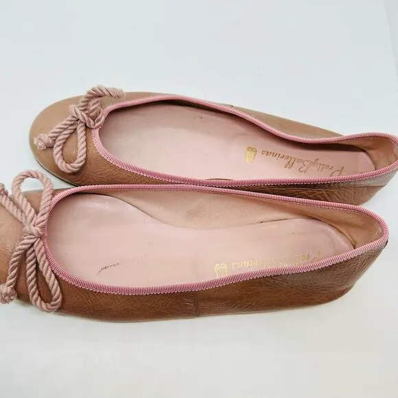 Pretty Ballerinas Patent Pink Leather Ballet Flats Size US 6