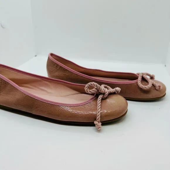 Pretty Ballerinas Patent Pink Leather Ballet Flats Size US 6