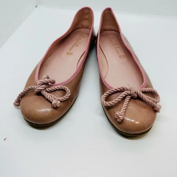 Pretty Ballerinas Patent Pink Leather Ballet Flats Size US 6