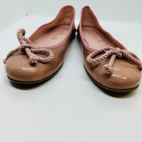 Pretty Ballerinas Patent Pink Leather Ballet Flats Size US 6