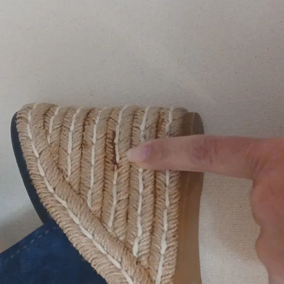 *Pristine Condition* Prada Suede Espadrille Wedge Heel Sandals Sz. 37.5 open toe