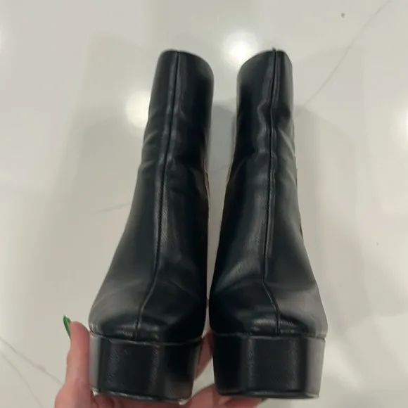 Public Desire Black and Red Flame Platform Boots