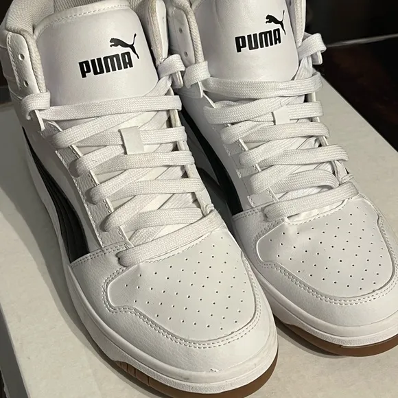Puma Rebound Layup High Mens Sneakers Shoes Casual   - White Size 8.5 US