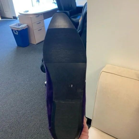 Purple Suede  Fold Over Flat Boots sz 6 New