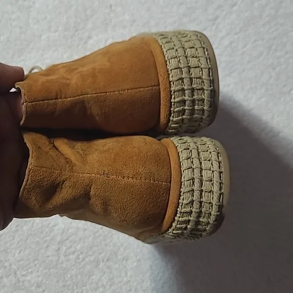 Rachel Comey Tan Suede Espadrille Platform Boots Size 8 UE 7.5 US Women's