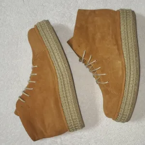 Rachel Comey Tan Suede Espadrille Platform Boots Size 8 UE 7.5 US Women's