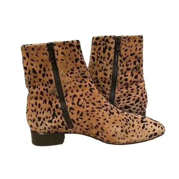 Rag &amp; Bone Arlen Black Brown Cheetah Print Ankle Boots Size 7