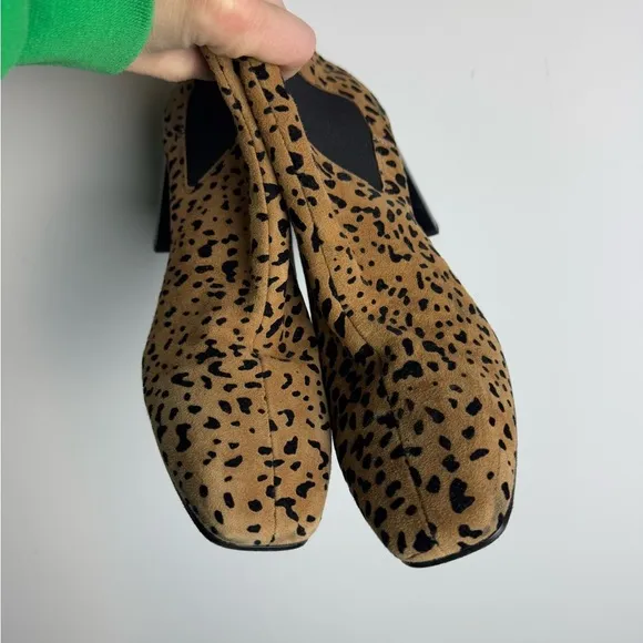 RAG &amp; BONE “Aslen” Cheetah Print Suede Square Heel Ankle Boots