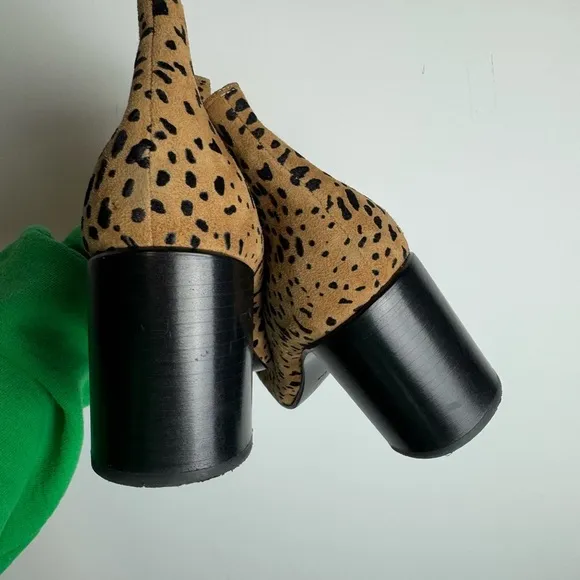 RAG &amp; BONE “Aslen” Cheetah Print Suede Square Heel Ankle Boots