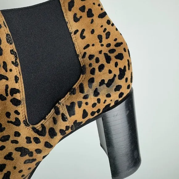 RAG &amp; BONE “Aslen” Cheetah Print Suede Square Heel Ankle Boots