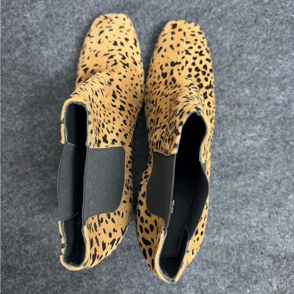 RAG &amp; BONE “Aslen” Cheetah Print Suede Square Heel Ankle Boots