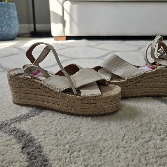 Rag &amp; Bone Cream Women's  Espadrille Wedge Sandals NWT Size 9