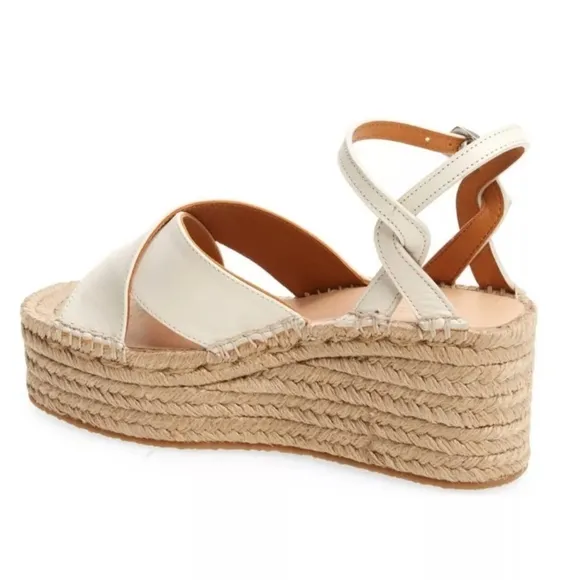 Rag &amp; Bone Cream Women's  Espadrille Wedge Sandals NWT Size 9