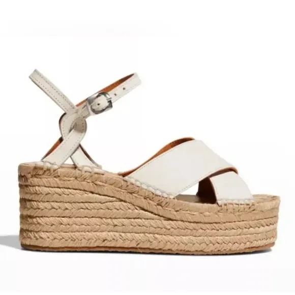 Rag &amp; Bone Cream Women's  Espadrille Wedge Sandals NWT Size 9