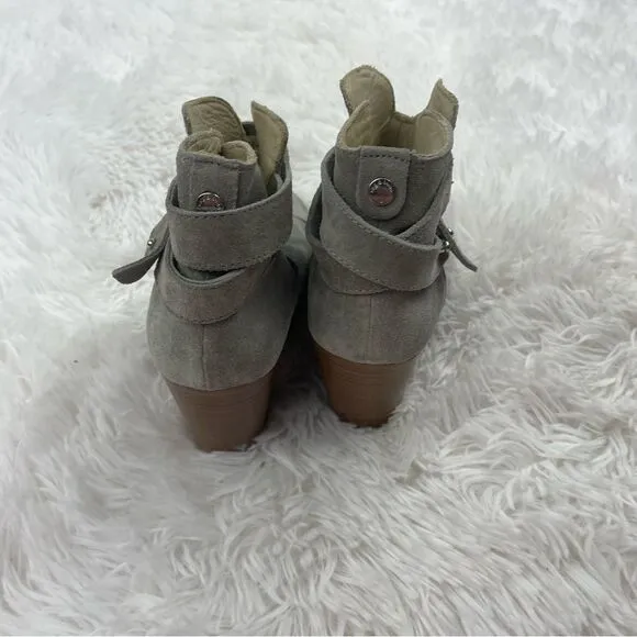 Rag &amp; Bone Harrow Gray Suede Block Heel Booties