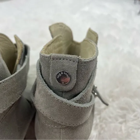 Rag &amp; Bone Harrow Gray Suede Block Heel Booties
