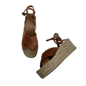 Rag &amp; Bone Hera Brown Espadrille Jute Platform Wedge Sandals Women’s Size 10