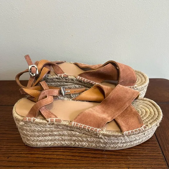 Rag &amp; Bone Hera Espadrille wedge sandal new suede 9‎