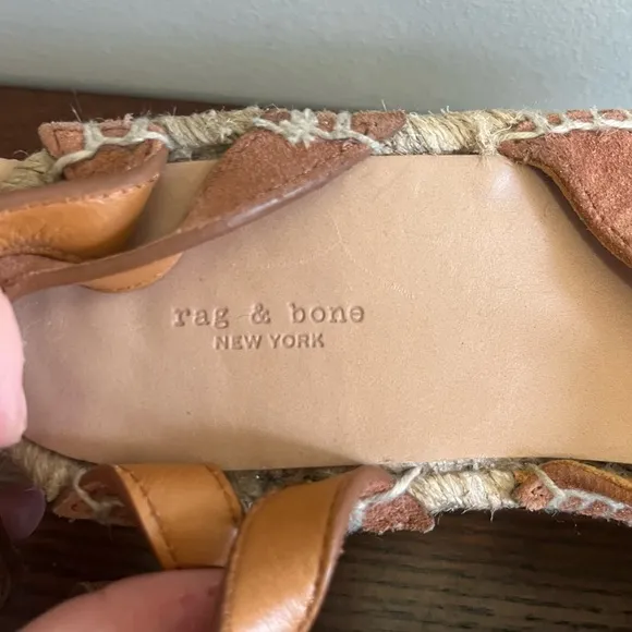 Rag &amp; Bone Hera Espadrille wedge sandal new suede 9‎