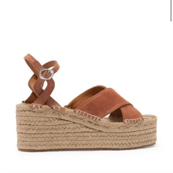 Rag &amp; Bone Hera Espadrille wedge sandal new suede 9‎