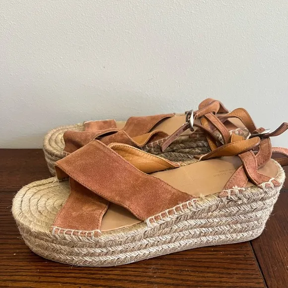 Rag &amp; Bone Hera Espadrille wedge sandal new suede 9‎