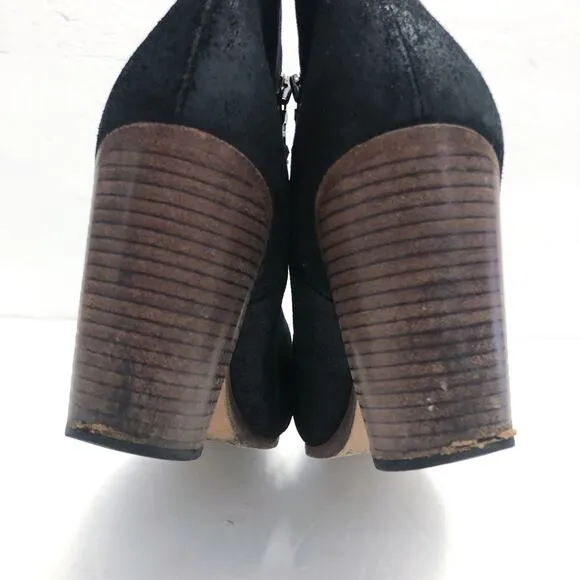 Rag &amp; Bone Margot Black Italian Leather Stacked Heel Ankle Boots